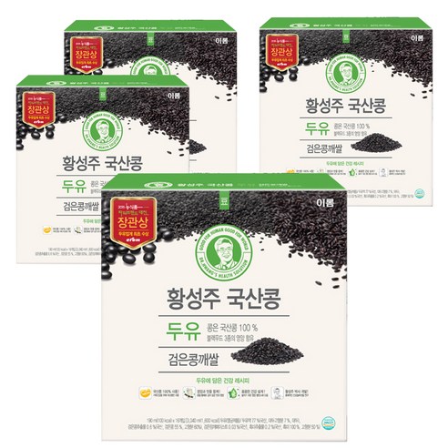이롬 황성주 국산콩 검은콩깨쌀 두유, 64개, 190ml