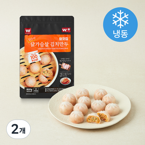 [로켓프레시] 외갓집 닭가슴살 김치만두 (냉동), 810g, 2개