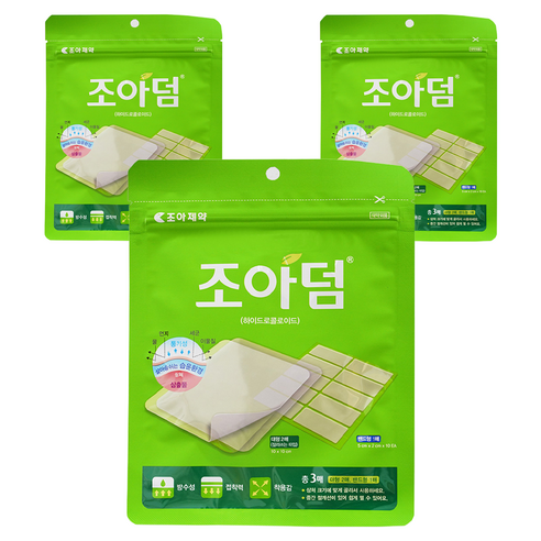 조아제약 조아덤 하이드로콜로이드 혼합 습윤밴드 2종 세트, 3세트