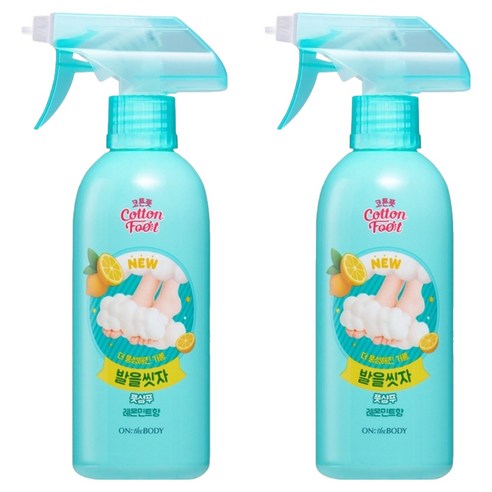 온더바디 코튼풋 발을씻자 풋샴푸 레몬민트향, 1개입, 2개, 385ml