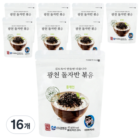 더국민 광천돌자반 플레인, 40g, 16개