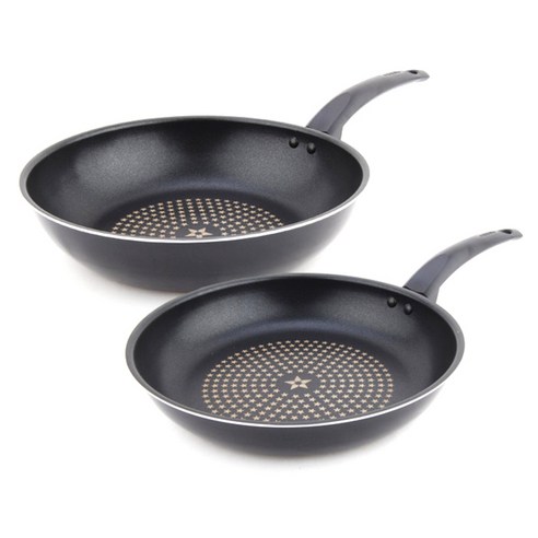 퀸센스 블랙 후라이팬 세트, 1세트, 프라이팬 28cm + 궁중팬 28cm, 블랙혼합