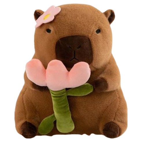 카피바라 봉제인형, 30cm, 튤립, 1개