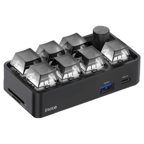 아이노트 C타입 커스텀 매크로 USB 멀티허브 CH75K, 블랙, 1개