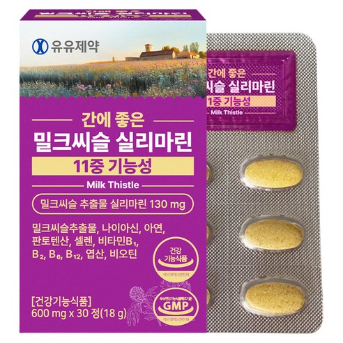 유유제약 11중기능 밀크씨슬 실리마린 카제로템 영양제 18g