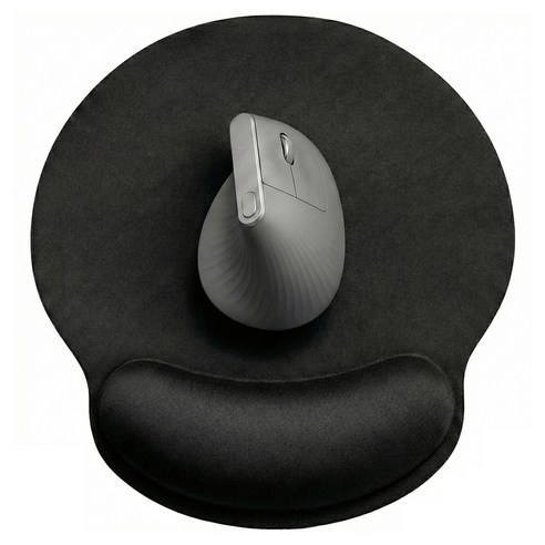 누아트 논슬립 메모리폼 생활방수 손목보호형 마우스패드 230 x 250 x 4 mm, 블랙, 1개
