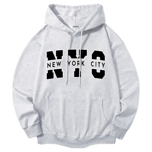 일루소 남녀공용 소프트 특양면 NYC뉴욕시티 후드티