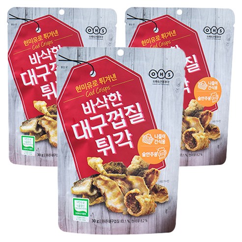 오희숙 전통부각 바삭한 대구껍질 튀각, 3개, 30g