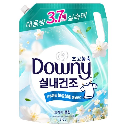 다우니 실내건조 초고농축 섬유유연제 프레시 클린 자스민향 리필