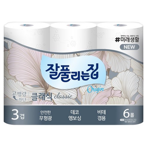 잘풀리는집 뉴 오리진 클래식 화장지, 25m, 6개입, 1개