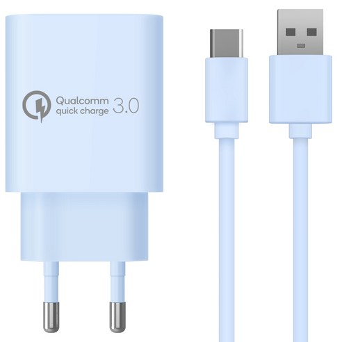 홈플래닛 퀄컴 공식인증 QC3.0 18W 고속충전기 + C타입 충전케이블 1.2m 세트