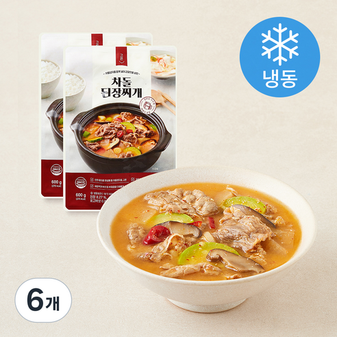 [로켓프레시] 고른 차돌 된장찌개 (냉동), 600g, 6개