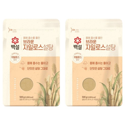 백설스위트리 자일로스 갈색설탕, 500g, 2개