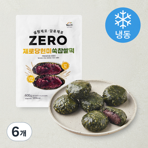 [로켓프레시] 떡미당 제로당 현미 쑥찹쌀떡 (냉동)