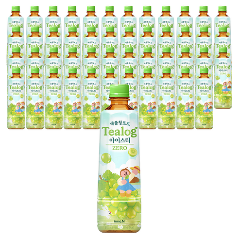 티로그 제로 애플청포도 아이스티, 48개, 500ml