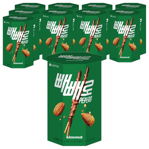 빼빼로 아몬드, 132g, 10개