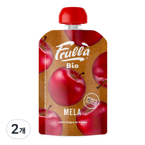 네추럴누바 유기농 생과일 누바 푸루라 짜먹는 퓨레, 사과, 100g, 2개