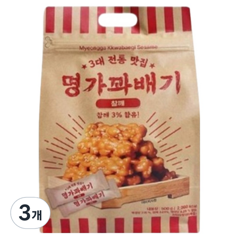 명가 꽈배기 참깨맛, 500g, 3개