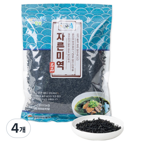 완도건강해 완도산 자른 미역, 300g, 4개
