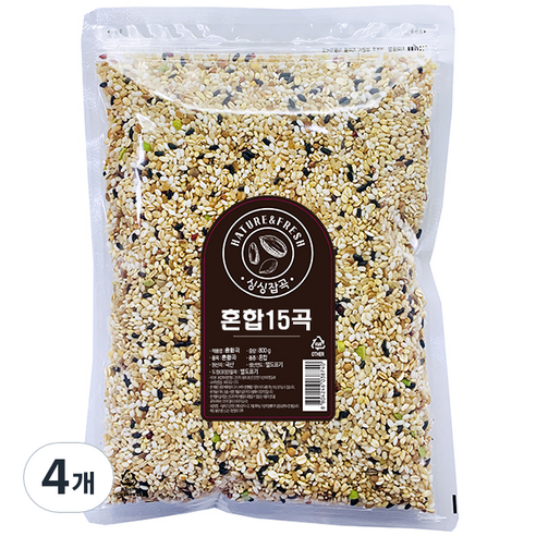 월드그린 혼합 15곡미, 800g, 4개