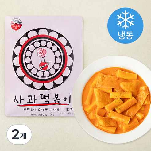 [로켓프레시] 사과떡볶이 로제팩 로제떡볶이 순한맛 (냉동), 750g, 2개