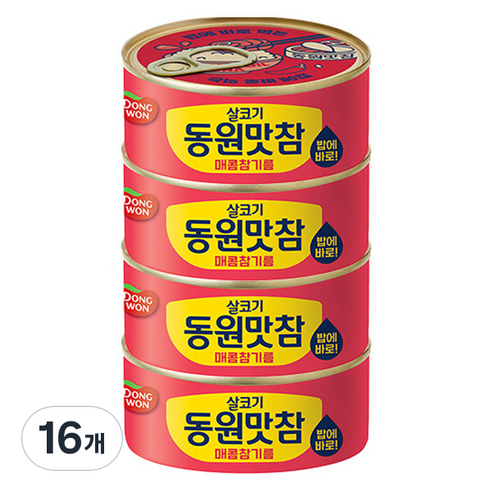 동원 살코기 맛참 매콤참기름, 135g, 16개