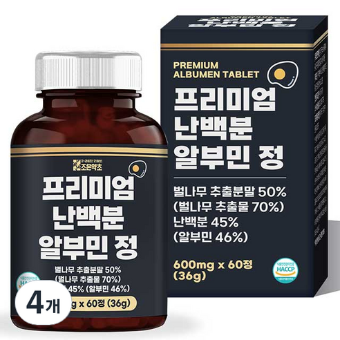 조은약초 프리미엄 난백분 알부민 정, 36g, 4개