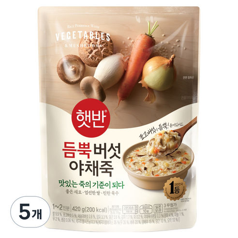햇반 듬뿍 버섯야채죽