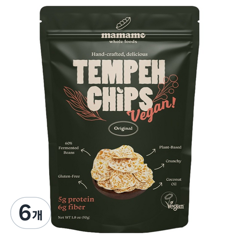 마마메 템페 칩스 오리지널, 6개, 50g