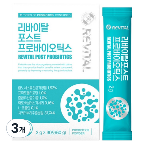 메디콕 리바이탈 포스트 프로바이오틱스 30p, 60g, 3개