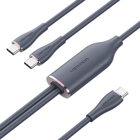벤션 100W PD C타입-멀티 C타입 고속충전 케이블, 1.5m, 블랙, 1개