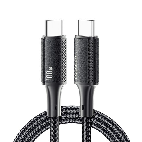 에세이저 C타입-C타입 PD 100W 초고속충전케이블 ES-X45, 다크그레이, 1개, 25cm