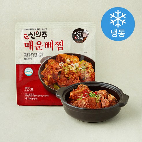 [로켓프레시] 신의주찹쌀순대 신의주 매운뼈찜 (냉동), 800g, 1개