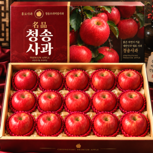 [백화점명품] 최대17brix 청송사과 초고당도 명품 홍로사과 추석선물세트