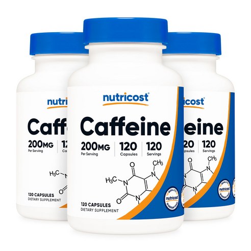뉴트리코스트 카페인 캡슐 200mg 120정 3병, 120정, 3개