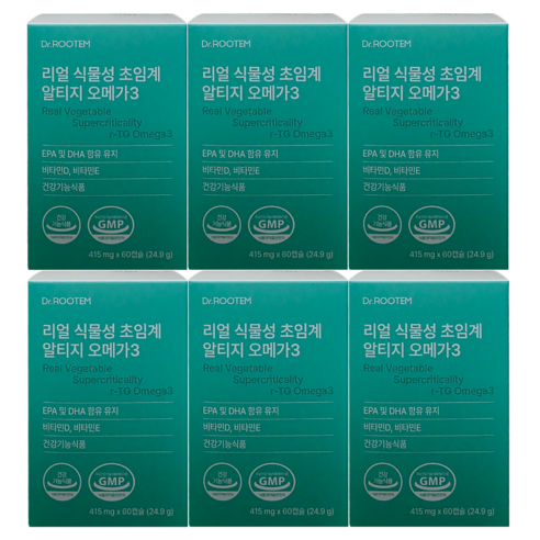 닥터루템 리얼 식물성 초임계 알티지 오메가3, 30회분, 6박스