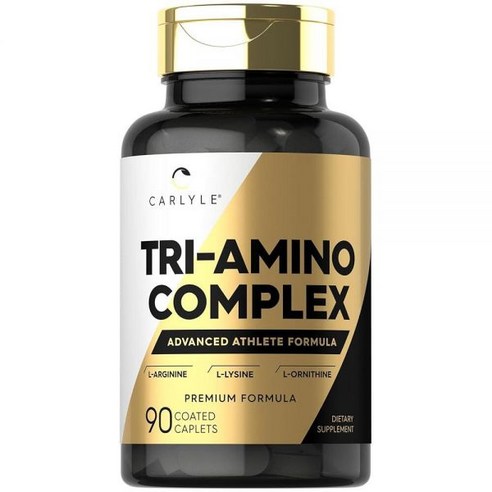 Carlyle Tri-Amino L-아르기닌 L-오르니틴 L-라이신 보충제 | 90정 | 채식주의자, GMO 프리, 글루텐 프리, 1개, 90정