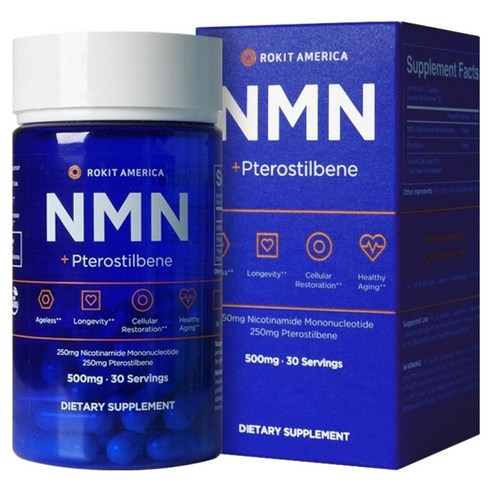 로킷아메리카 NMN + 프테로스틸벤 500mg 캡슐