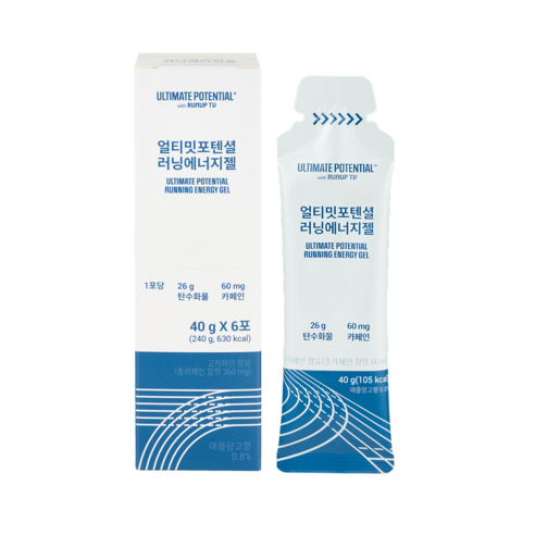얼티밋포텐셜 러닝에너지젤 탄수화물 팔라티노스 카페인 러닝 마라톤 파워젤(40g/6포), 6개, 40g