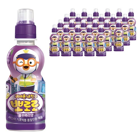 팔도 귀여운내친구 뽀로로 블루베리맛, 235ml, 24개