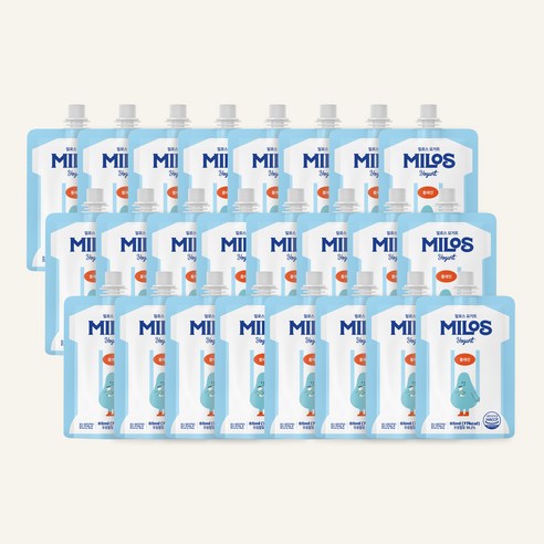 밀로스 어린이 요거트 자일리톨 파우치형 요거트볼, 24개, 85g, 플레인