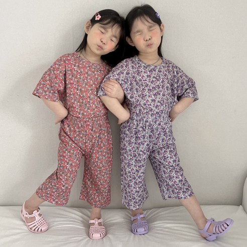 꽃7부플리츠 아동복 아기바지 아동상하여름세트