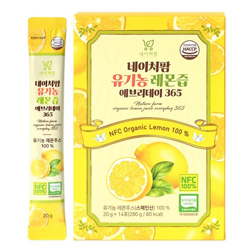 네이처팜 유기농 레몬즙 에브리데이365, 1박스, 280g