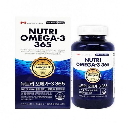 캐나다 뉴트리 오메가3 365 1002mg x 365캡슐, 1개, 1정