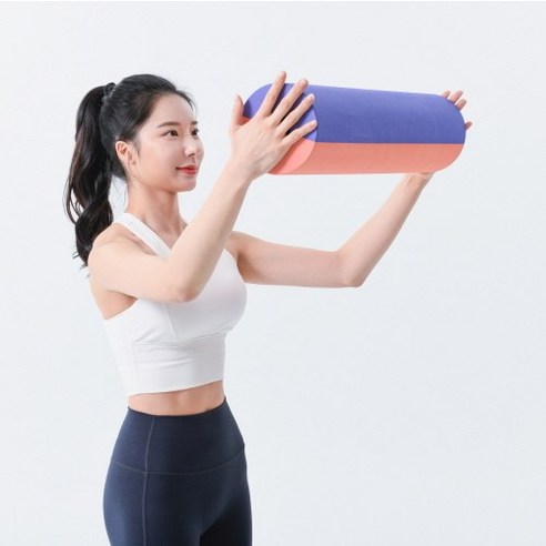 아임필라테스&플라잉요가 아임 마사지 폼롤러, 코랄 + 블루, 1개