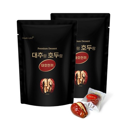 대추 호두 건강간식 아침 대용 고급 간식 대추호두말이 맛있는 호두품 단백질 영양 웰빙 대호한끼 무방부제, 180g, 2개