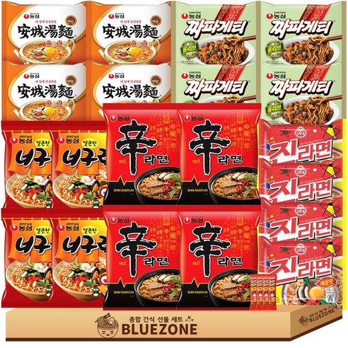 이사 준비 필수 기능 라면 구매 가이드 봉지라면 세트 신라면4 안성탕면4 진라면매운맛4 너구리4 짜파게티4 라면스틱4, 1세트