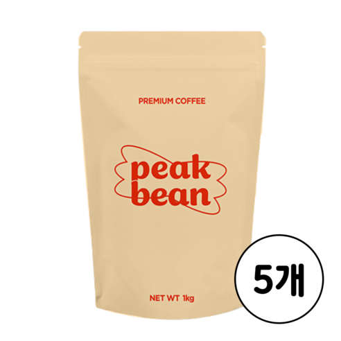피크빈 고소한 가나 블렌드 커피 원두, 5개, 500g, 홀빈(분쇄안함)