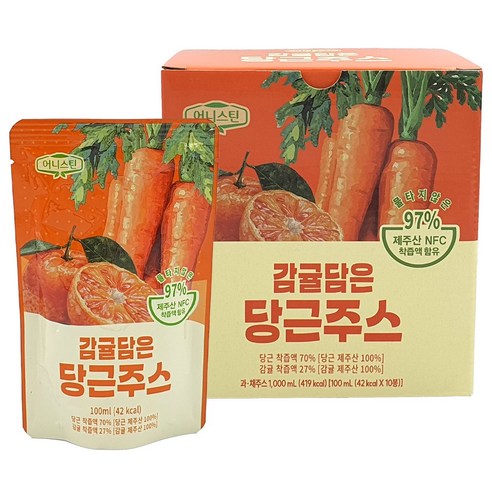 어니스틴 감귤 담은 당근 주스 착즙 주스, 제주산, NFC주스, 당근 주스, 감귤 주스, 어린이주스, 학교간식, 어린이집 간식, 교회간식
