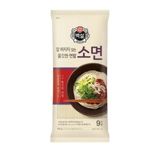 CJ백설 제일제면소 소면 10개(900gx10개)쫄깃사리비빔잔치멸치물김치
